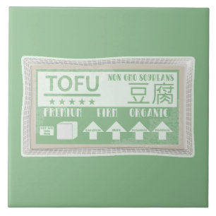 Tofu Pop Art Livsmedelsförpackningar Kakelplatta