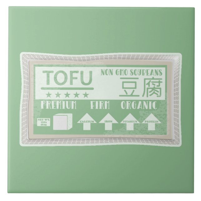 Tofu Pop Art Livsmedelsförpackningar Kakelplatta (Framsidan)