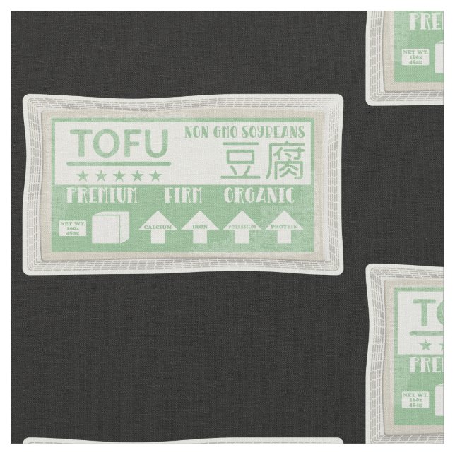 Tofu Pop Art Livsmedelsförpackningar Tyg (Närbild)