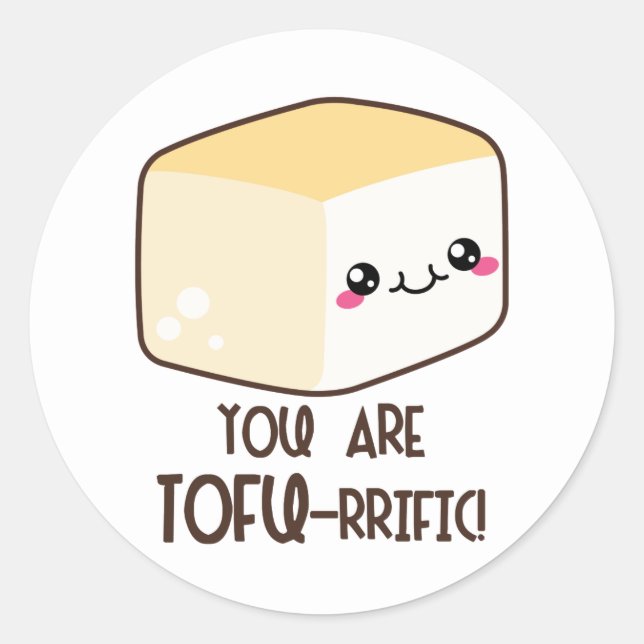 Tofu-rific Emoji Runt Klistermärke (Framsida)