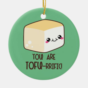 Tofu-rrific Emoji Julgransprydnad Keramik