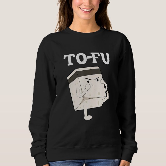 tofu   text  pun  wordplay  food  kung fu  vegan t shirt (Framsida)