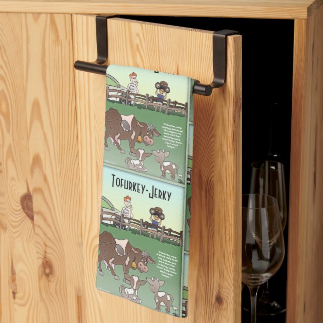Tofurkey Jerky Kitchen Towel Kökshandduk (Thirds Fold)