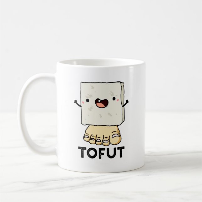 Tofut Funny Tofu Pun Kaffemugg (Vänster)