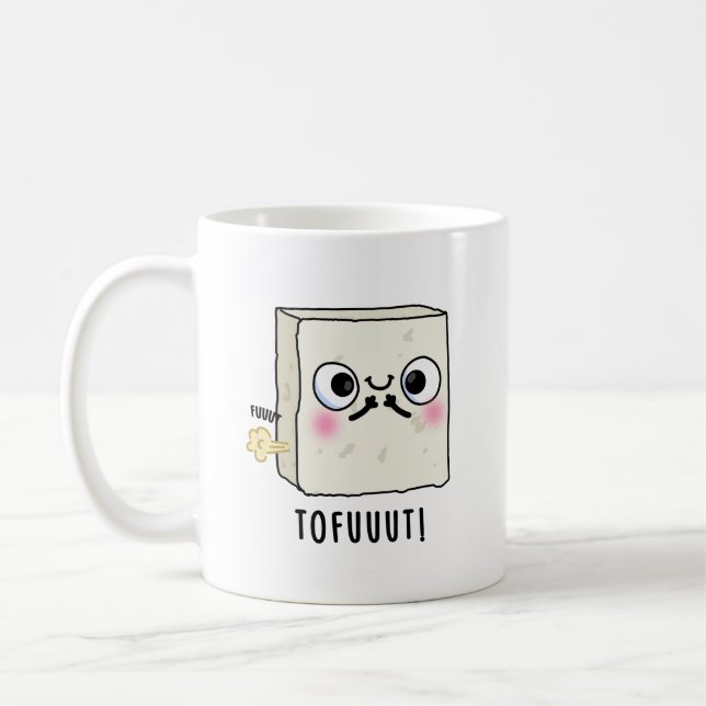 Tofuuut Funny Farting Tofu Pun Kaffemugg (Vänster)