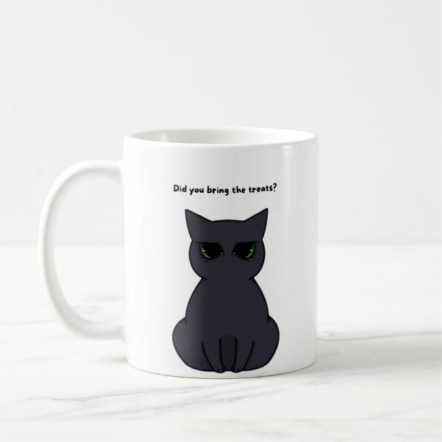"Tog du med Treats?" Funny Cat Kaffemugg (Vänster)