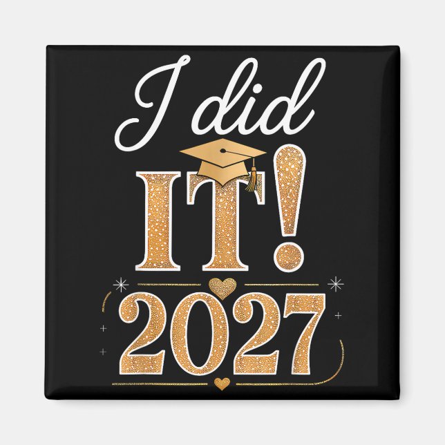 Tog examen 2027 examen klass 2027 män magnet (Framsidan)