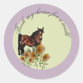 tog min häst för en promenad runt klistermärke