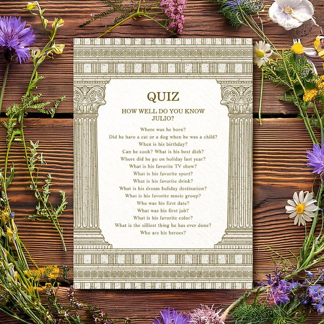 Toga-kort för festquiz inbjudningar (Skapare uppladdad)