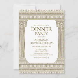 Toga Party med Elegant Brown Roman Columns Teme Inbjudningar