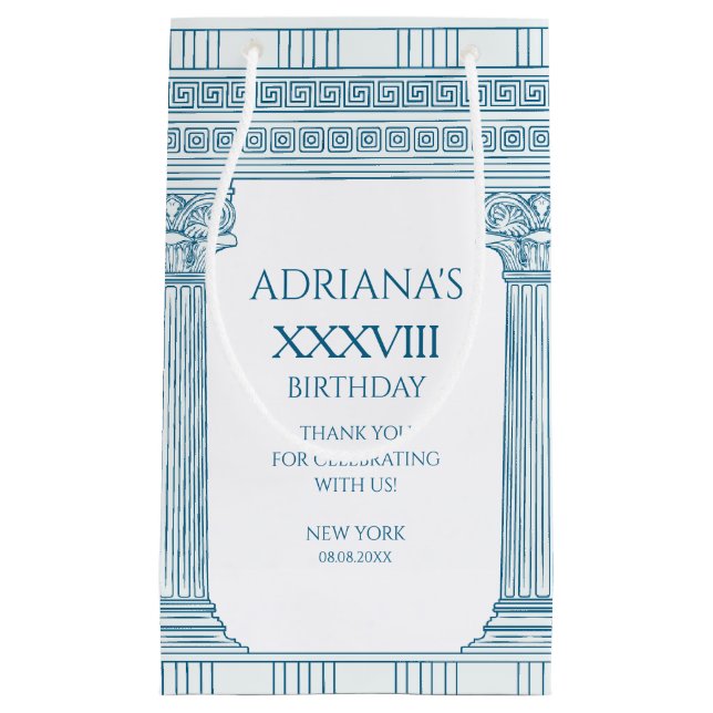 Toga party med grekiska meander mönster och kolonn (Framsidan)