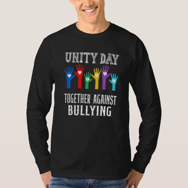 Together Against Bullying Orange Anti Bully Unity  T Shirt (Framsida)