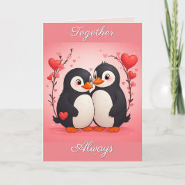 Together Always Penguin Love Valentine's Day Card Helgkort