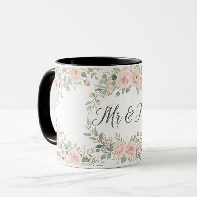 Together Forever Gold Botanical Wedding Mug | Luxu Mugg (Framsida vänster)