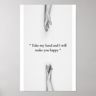 Together Forever Minimalist Hand Line Art Poster