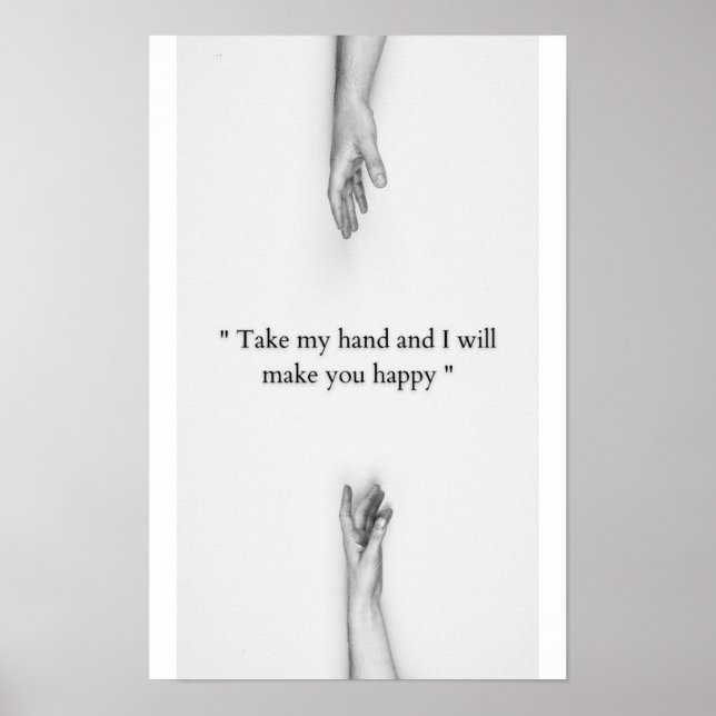 Together Forever Minimalist Hand Line Art Poster (Framsidan)