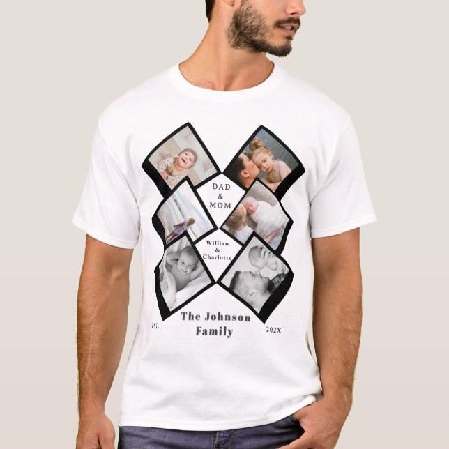 Together Is Everything – Family 6-Photo Collage  T Shirt (Framsida)