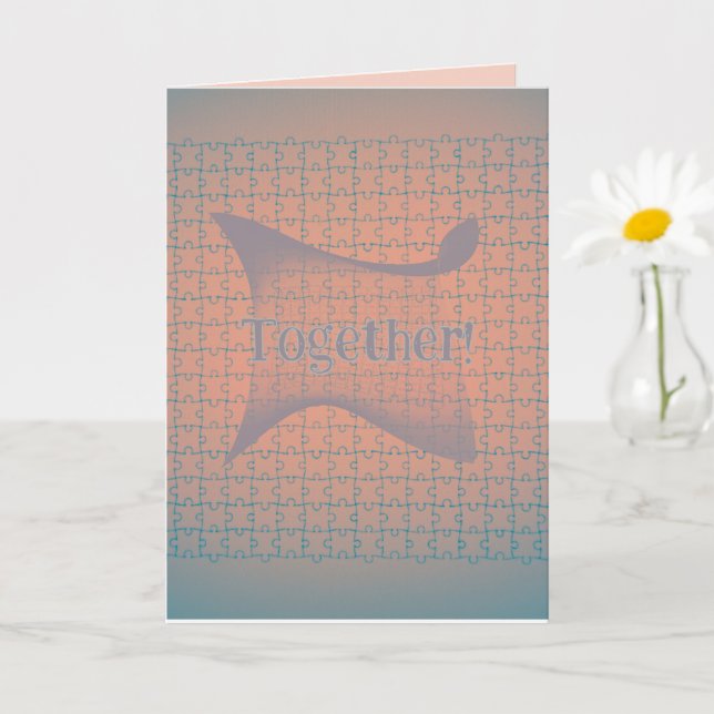 Together puzzle piece game card complete filled kort (Liten växt)