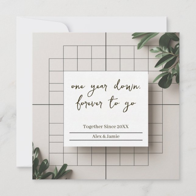 Together Since 20XX Personalized Couple  Kort (Framsida)