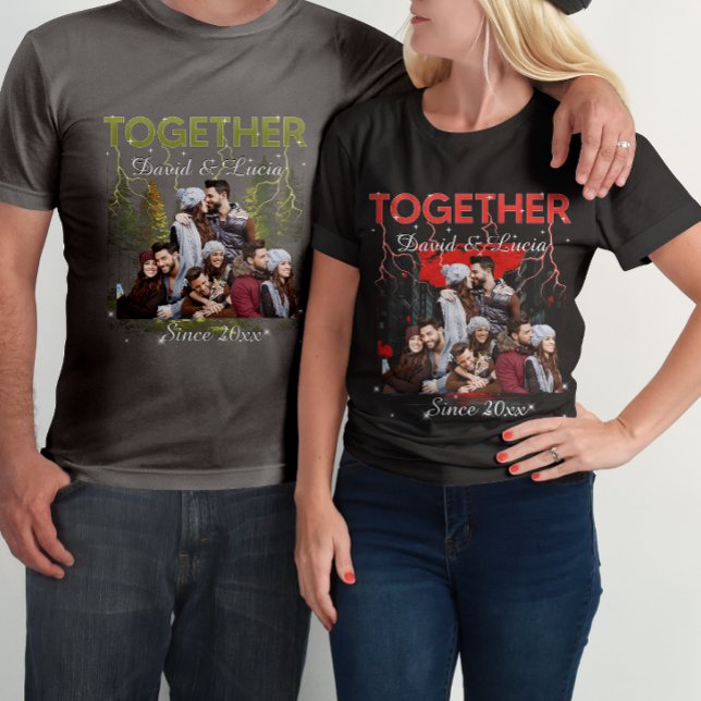 Together Since Bootleg Retro Style Custom Photo  T Shirt (Skapare uppladdad)