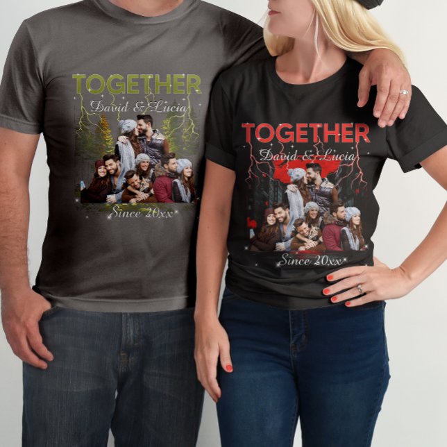 Together Since Bootleg Retro Style Custom Photo  T Shirt (Skapare uppladdad)