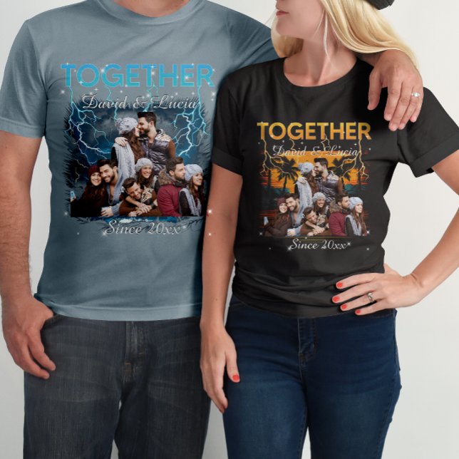 Together Since Bootleg Retro Style Custom Photo  T Shirt (Skapare uppladdad)