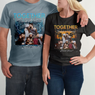 Together Since Bootleg Retro Style Custom Photo  T Shirt