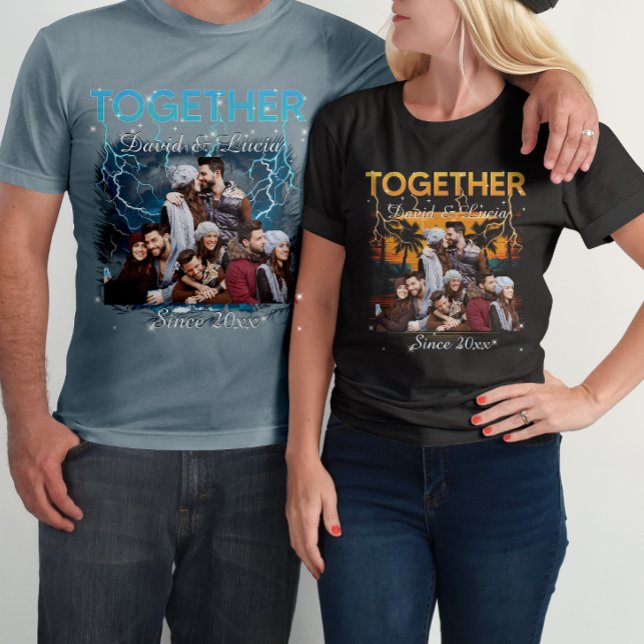 Together Since Bootleg Retro Style Custom Photo  T Shirt (Skapare uppladdad)
