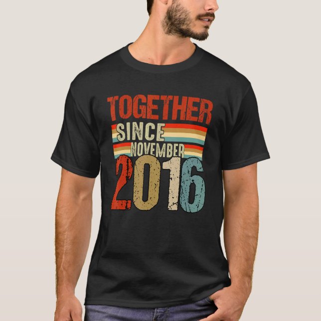 Together Since Couple 2016 Matching Relationship T Shirt (Framsida)