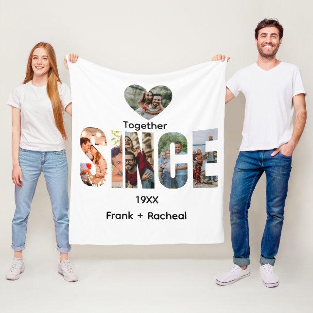 Together Since – Custom Year & Couple Names Photo Fleecefilt (På plats)