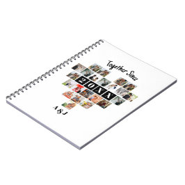 Together Since Year 22 Heart Photo Collage Couple Anteckningsbok