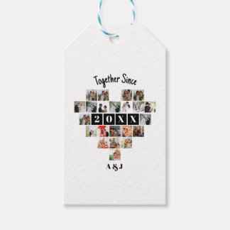 Together Since Year 22 Heart Photo Collage Couple Presentetikett