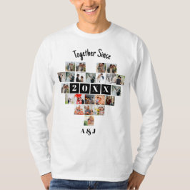 Together Since Year 22 Heart Photo Collage Couple T Shirt