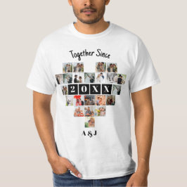 Together Since Year 22 Heart Photo Collage Couple T Shirt