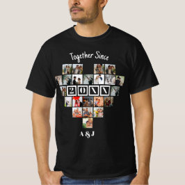 Together Since Year 22 Heart Photo Collage Couple T Shirt