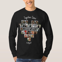 Together Since Year 22 Heart Photo Collage Couple T Shirt