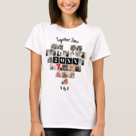 Together Since Year 22 Heart Photo Collage Couple T Shirt