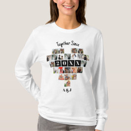 Together Since Year 22 Heart Photo Collage Couple T Shirt