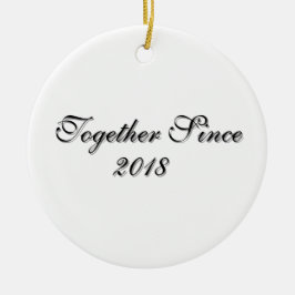 Together Since Year Personalized Couple Design Julgransprydnad Keramik