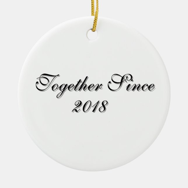 Together Since Year Personalized Couple Design Julgransprydnad Keramik (Framsidan)