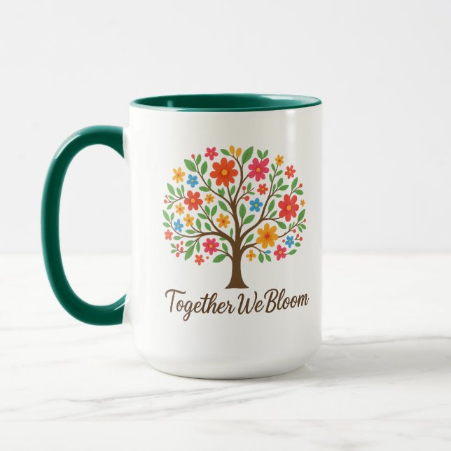 Together We Bloom Floral Mug Mugg (Vänster)