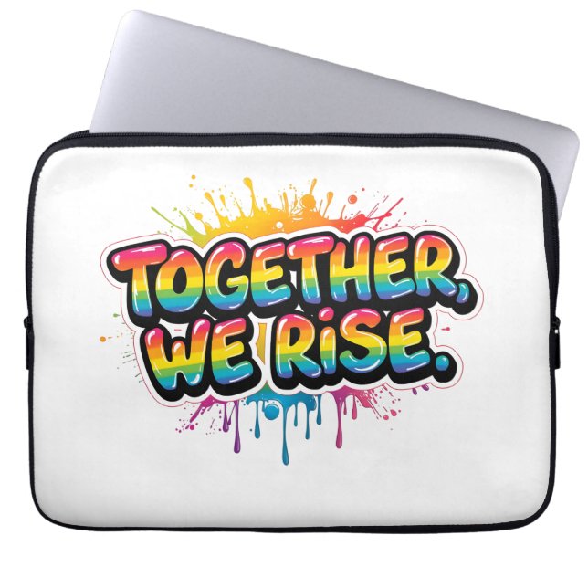 Together We Rise Rainbow Quote Design Laptop Fodral (Framsidan)