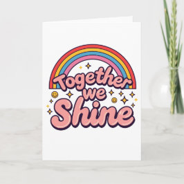 Together We Shine – Rainbow Retro Pride Quote Inbjudan