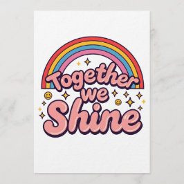Together We Shine – Rainbow Retro Pride Quote Inbjudningar