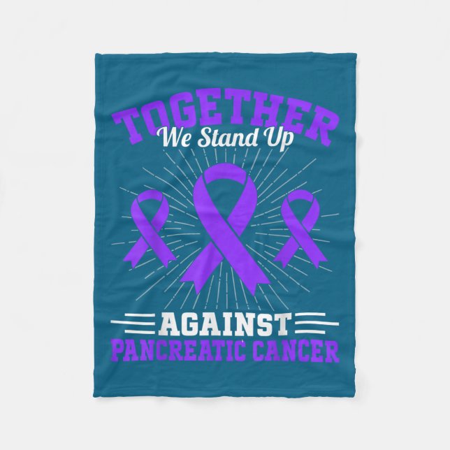 Together We Stand Up Against Pancreatic Cancer Mot Fleecefilt (Framsidan)