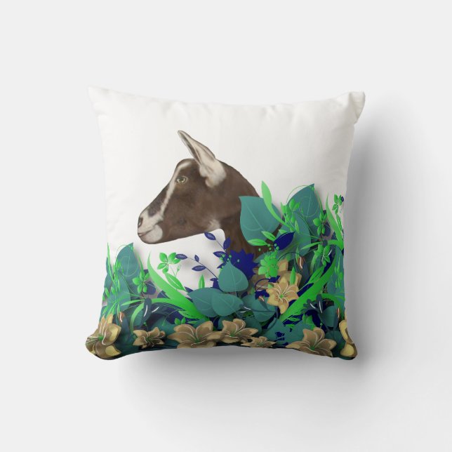 Toggenburg Dairy Goat Herd Namn Goat Pillow Kudde (Framsida)