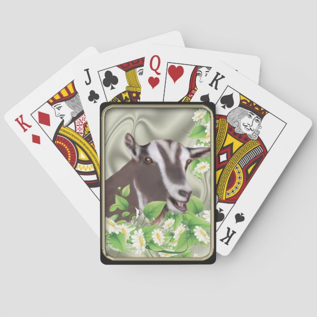 Toggenburg Dwarf Goat Daisys Bicycle® Uppspelnings Spelkort (Baksidan)