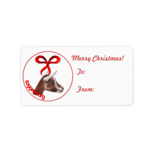 Toggenburg Goat jul Gift Märkre Sticker Adressetikett