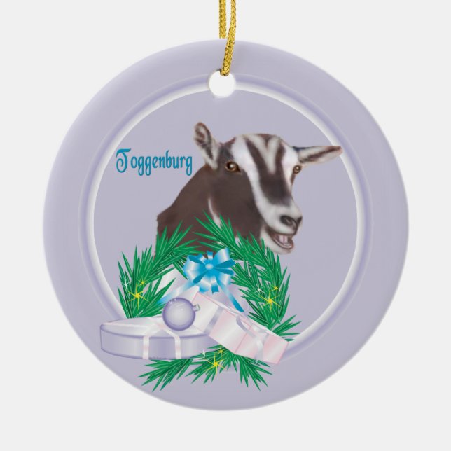 Toggenburg Goat Wandeans Helgdag Ornament (Framsidan)