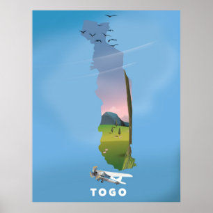 Togo African karta resefretyt Poster
